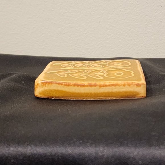 Vintage Pewabic Tile Two Flowers Design - Picture 10 of 10